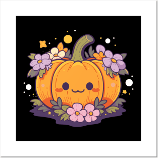 Kawaii Pumpkin Anime Cottagecore Men Kids Women Halloween Posters and Art